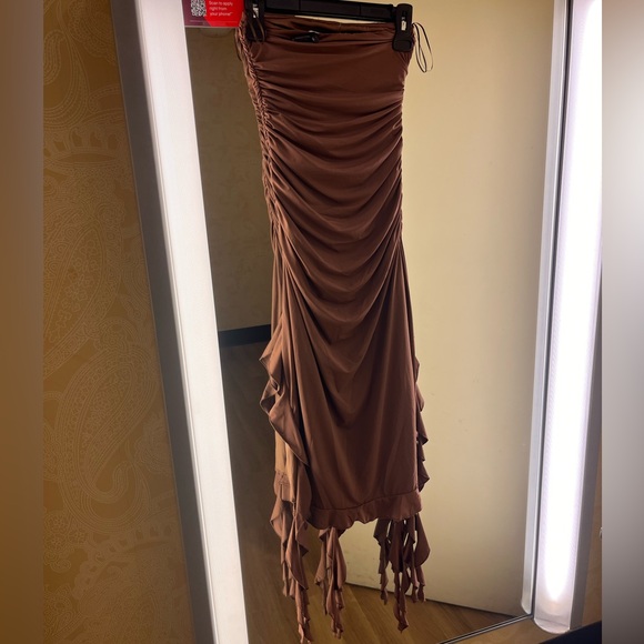 NWT ⚜️🖤⚜️ Thirty Thirty LA Sexy Ruffle Side Tube Dress BLACK - Picture 13 of 13